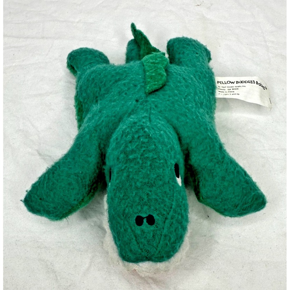 Pillow Buddies Alligator Mini Plush Green Fleece Crown Crafts 1997 Vintage